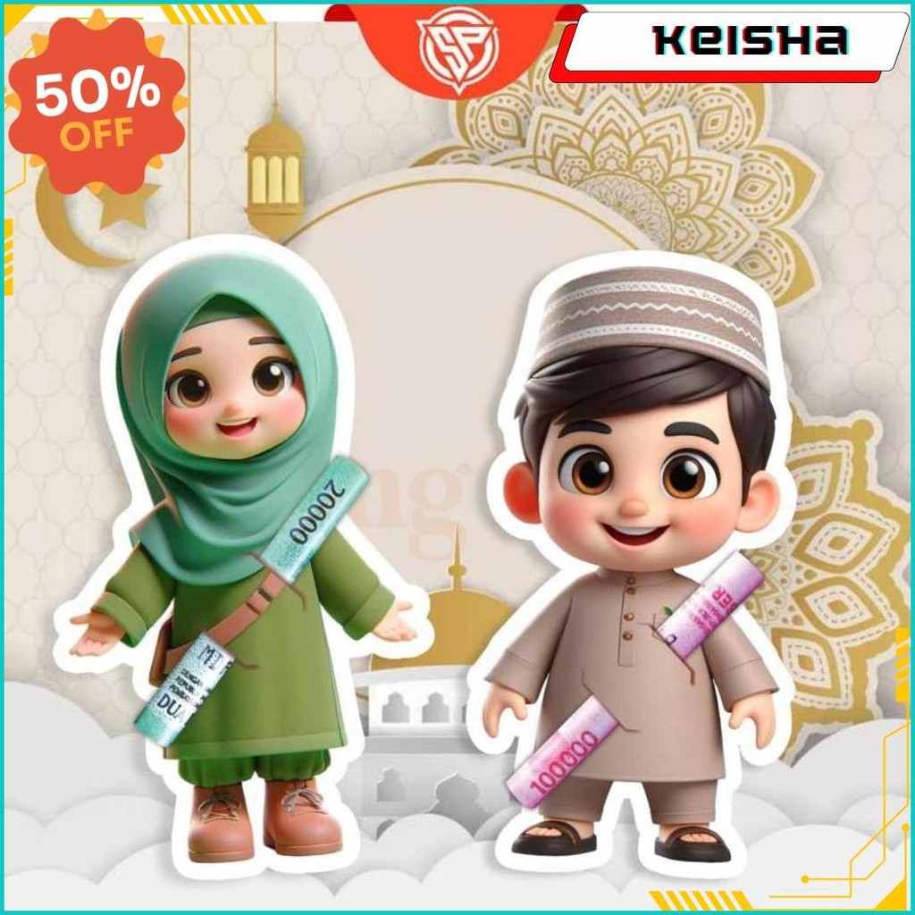 

1 Pack Amplop Karakter 3D Amplop Lebaran Gemoy Isi 10 Pcs Amplop Idul Fitri Lucu Amplop Gulung Cod