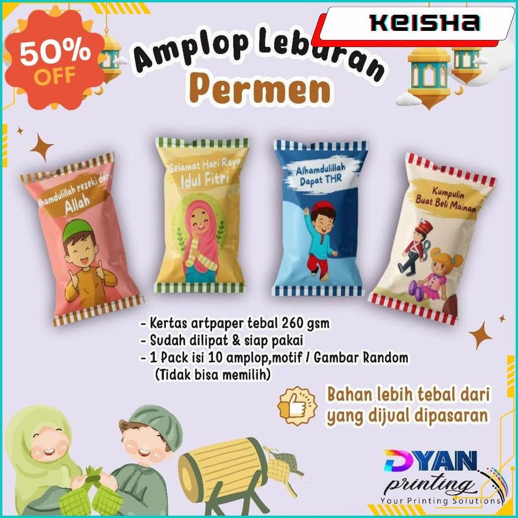 

1 Pack Isi 10 Amplop Lebaran Bentuk Permen Viral Kekinian Terlaris