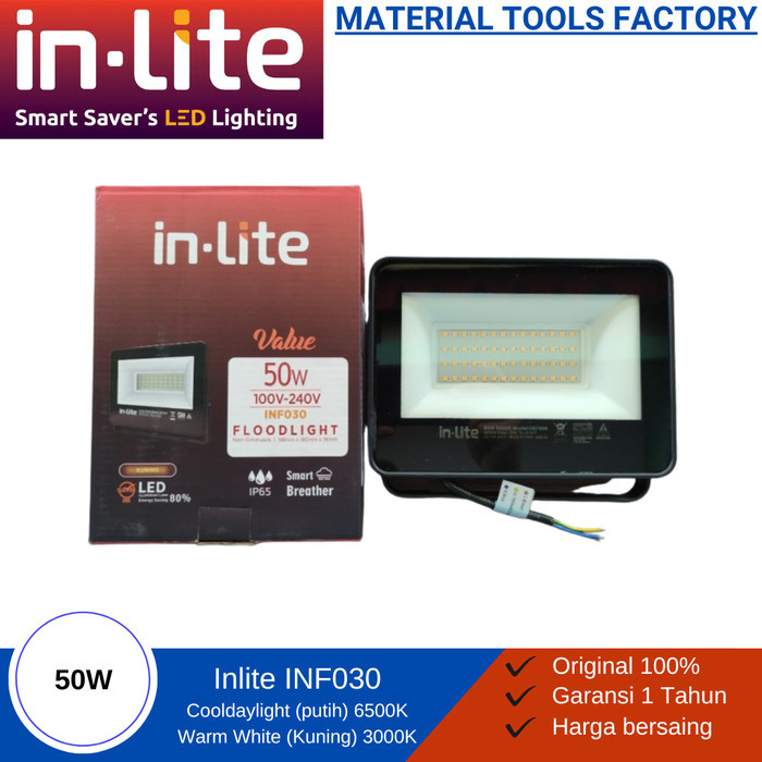 Lampu Sorot Taman In-Lite 50 Watt - Lampu Flood Light Inlite Inf030
