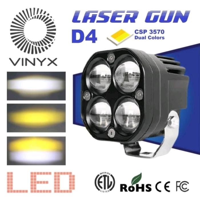 Car Light Led Lampu Laser 4 Mata Sorot Tembak Mobil Motor D4 Vinyx Baut