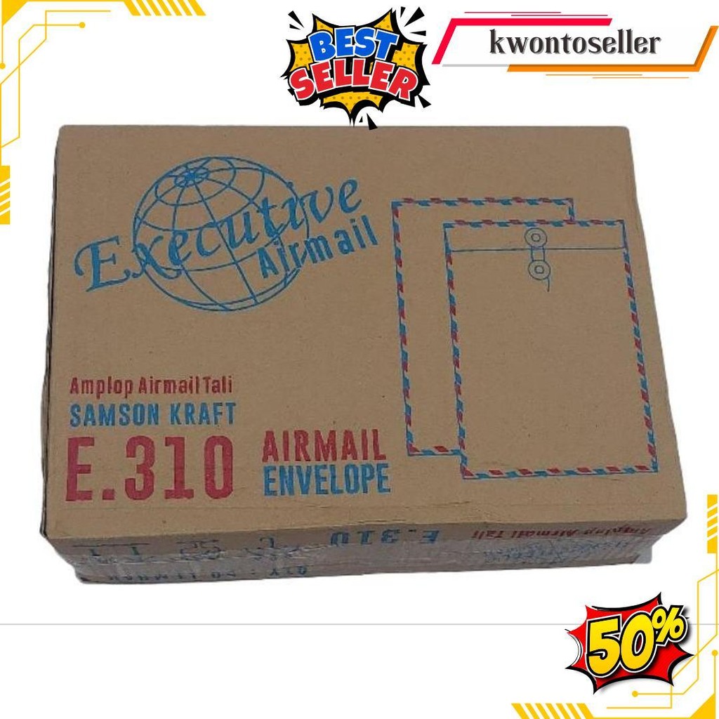 

Amplop Coklat Tali Folio Airmail Executive 310 - 1 Box Bisa Cod