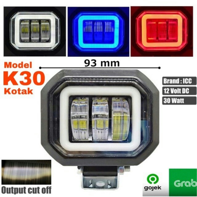 Lampu Tembak Sorot Led Cree 3Mata Kotak Lensa 4D Cwl 3 Mata 30Watt