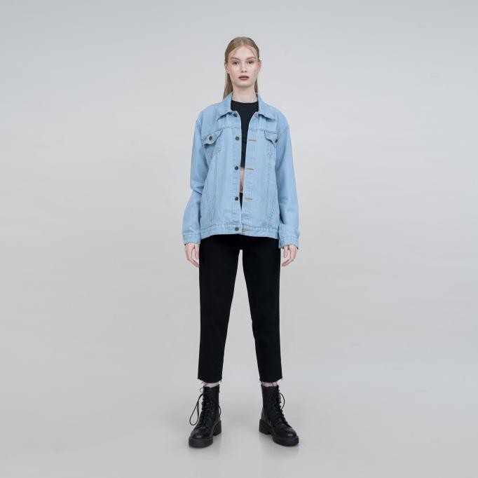 Sale Houseofcuff Jaket Jeans Denim Biru Wanita Unisex Motif Tokyo