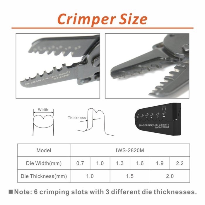 TERJAMIN IWISS IWS-2820 460PCS JST-XH Connectors kit mini hand crimping pliers set Crimping Tools