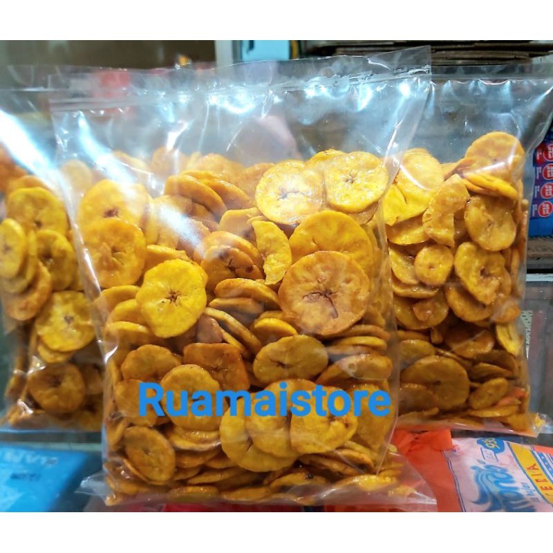 

Discount (KILO) Keripik Pisang Manis Madu / Asin Keping 250gr