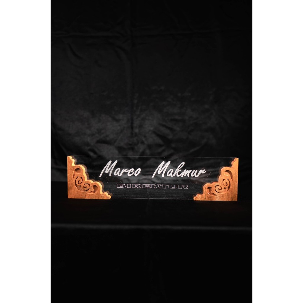 Tebaru Papan nama meja akrilik acrylic reserved resepsionis kayu custom Berkualitas