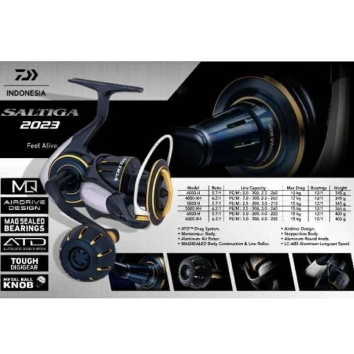 New Reel Daiwa Saltiga 2023 4000H/4000XH/5000H/5000XH/6000H/6000XH