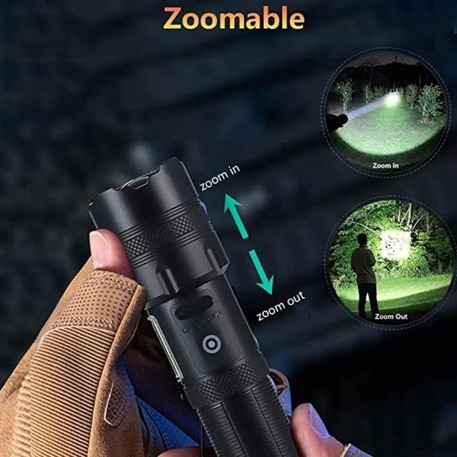 Senter Led Xhp70.2 P70 Baterai 26650 9000Lm Zoom Flashlight Charge Usb Original Dan Terpercaya