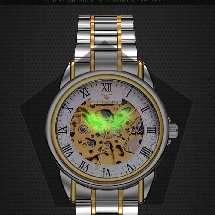Best Seller FNGEEN 8866 Mekanik Otomatis Jam Tangan Pria Luxury Stainless Steel Original Anti Air Au