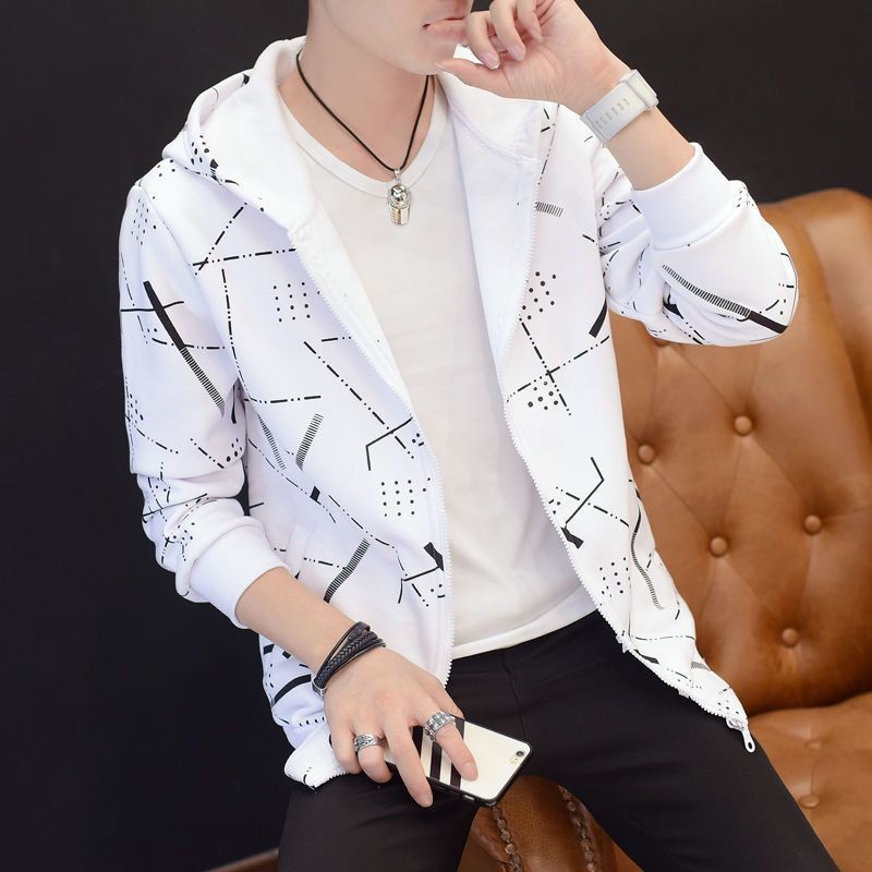 Sweater Hooded Remaja Longgar Serbaguna Jaket Pelindung Matahari untuk Pria