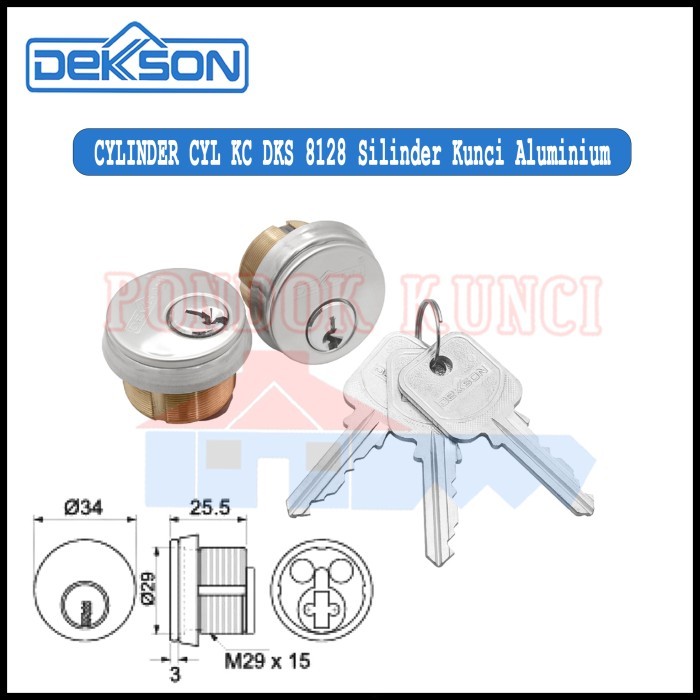 Cylinder Kunci Pintu Aluminium Dekkson CYL DKS 8128 Lock KC 8128