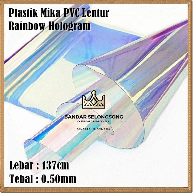 

Plastik Mika Fancy Hologram Rainbow / Mika Pouch Pelangi 137Cm 0.50Mm