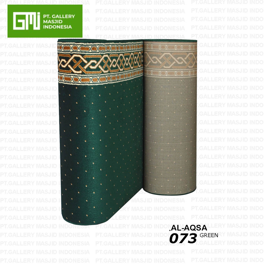 PT. GMI - Jual Karpet Mesjid Tebal Empuk Al-Aqsa Tebal 13mm / Sajadah Masjid Roll  Hijau / Biru