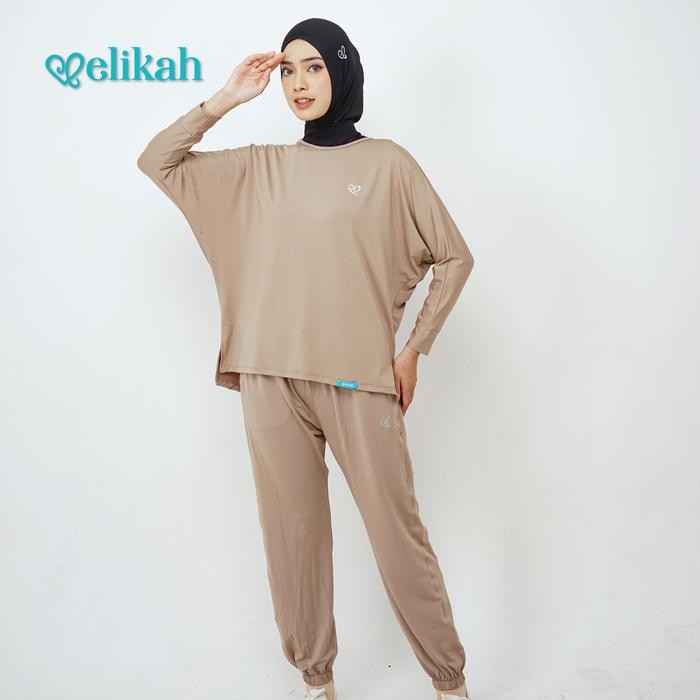[Terbaru] Elikah One Set Baju Olahraga Wanita Muslim Elsanum Sport Polynilon