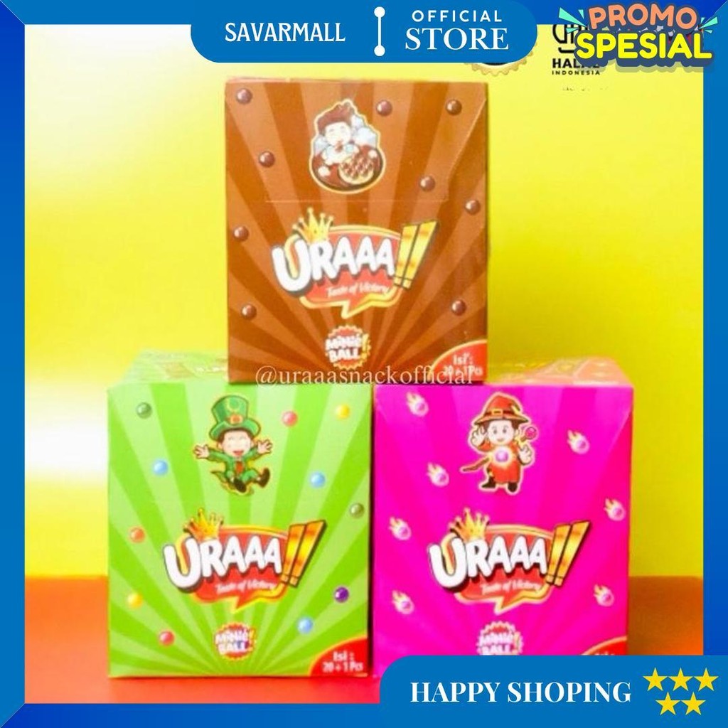 

Paket Usaha [Isi 60+3] Bundle Get 3 Box Snackpack Uraaa!! Mix Aneka Kacang, Jagung, Opak, Choco Ball D Cod