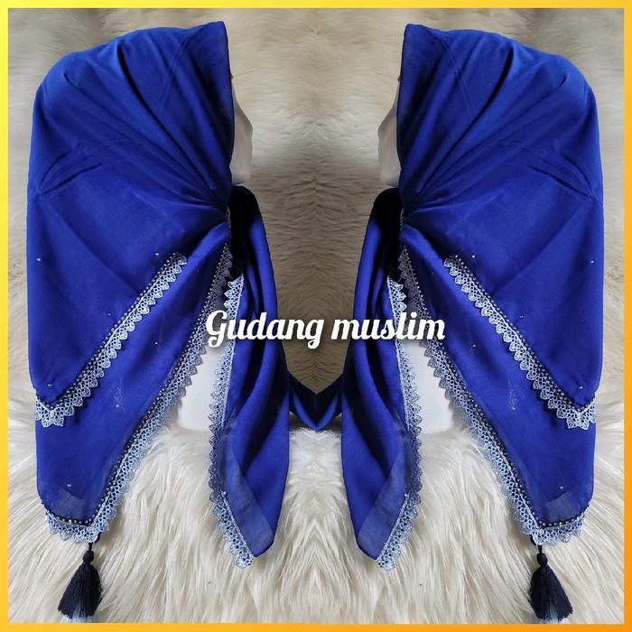 Hijab Segi Empat Renda Pesta