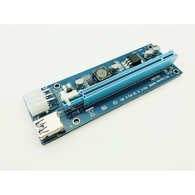 CMTOFIC 50pcs VER006C Molex 6 pin PCIE PCI-E Express 1X to 16X Riser Card Extender 60cm USB 3.0 Cabl