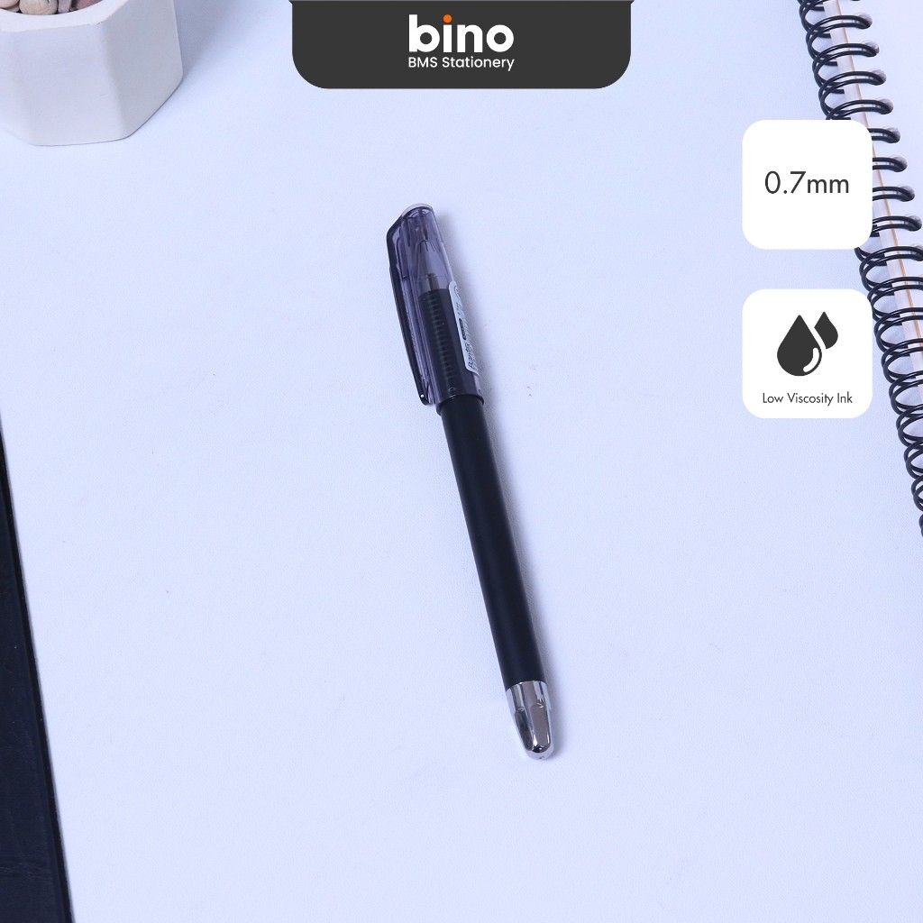 

[BMS Tangerang] Bantex Pulpen / Ballpoint 0.7 mm Tinta Hitam Viskositas Rendah Matte Grip BG6101