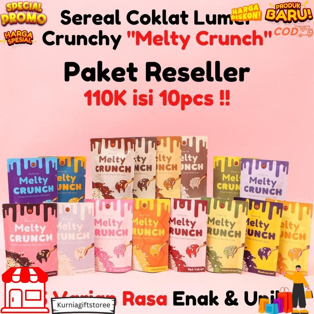 

Paket Usaha Reseller Melty Crunch 10Pcs I Snack Cokelat Lumer Crunchy | Untung Besar Harga Terbaik D Termurah