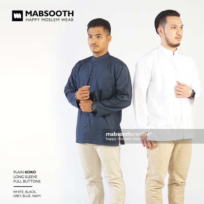 Mabsooth Baju Koko Lengan Panjang Tipe Kancing