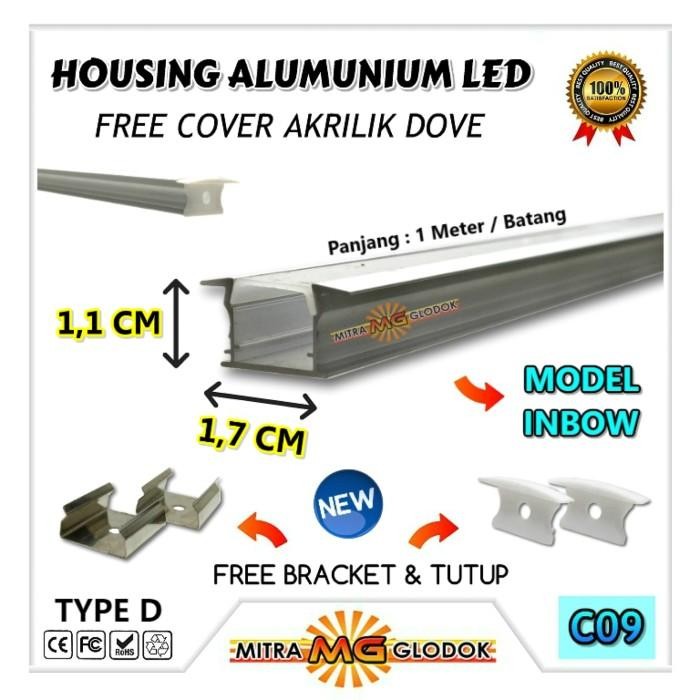 HOUSING LED ALUMINIUM HOUSING BAR LED STRIP LED BAR TYPE D 1 METER C09