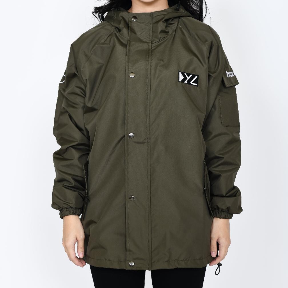 Jaket Parasut Wanita Jaket Semi Parka Taslan  Waterproof Jaket Outdoor  Cewek  Distro ORIGINAL  HOXE
