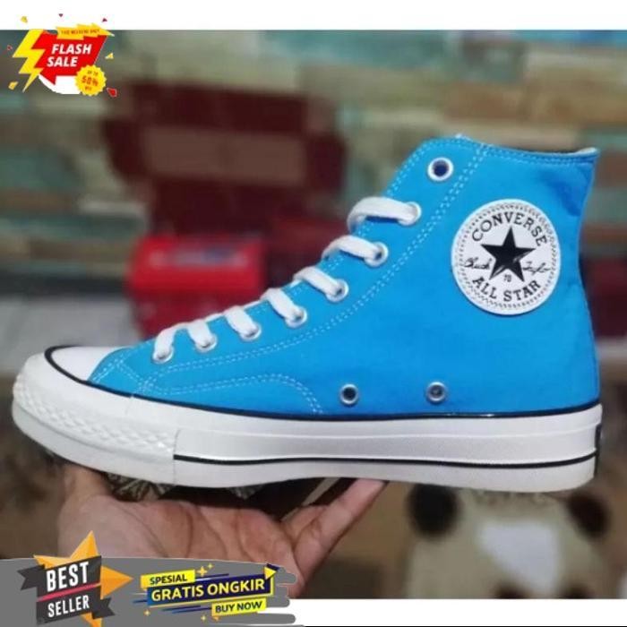 TODAY SEPATU SNEAKERS CONVERSE12 ALL STAR12 BOOT/HIGH BIRU TOSCA PREMIUM QUALITY UNISEX FASHION PRIA