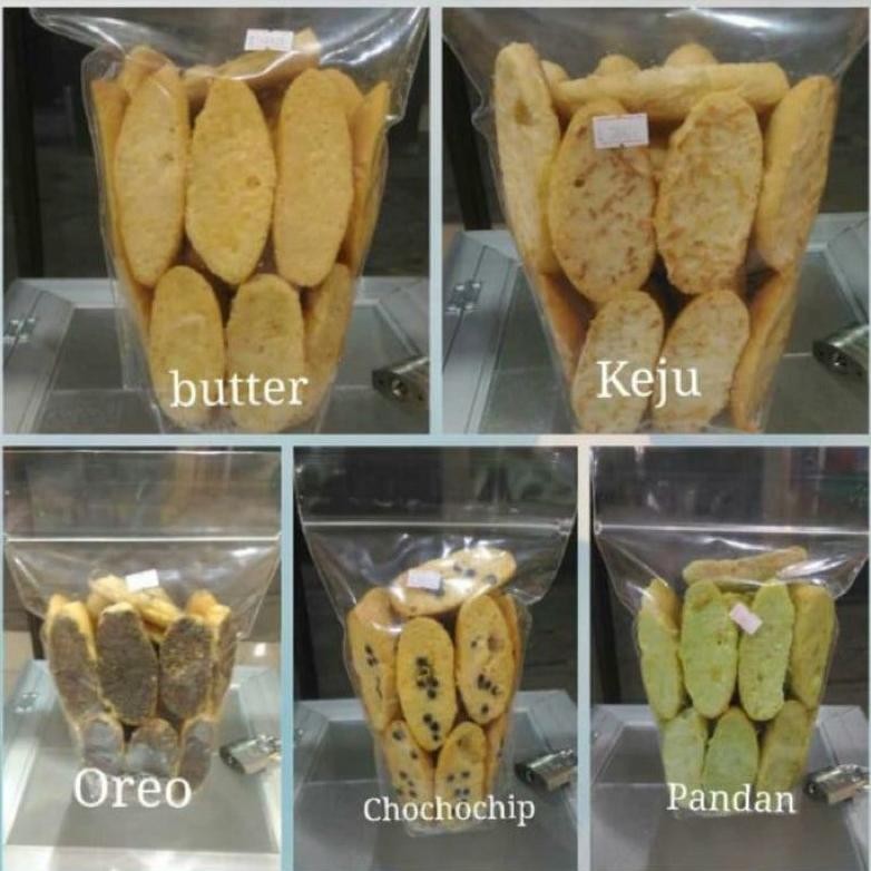 

ROTI KERING BAGELEN SPESIAL MENTEGA 250gr ( BUTTER / KEJU / PANDAN / MOCCA / CHOCOCHIP / OREO / MINI SUSU / SISIR ROOMBUTTER)