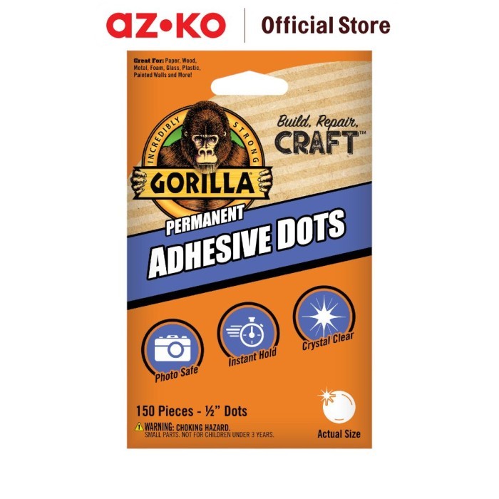 

AZKO Gorilla Set 150 Pcs Lem Permanen Dot Gorilla