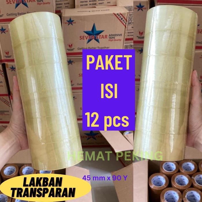

Lakban Bening Seven Star CLEAR Murah Promo isi 12 pcs Super Rekat Transparan