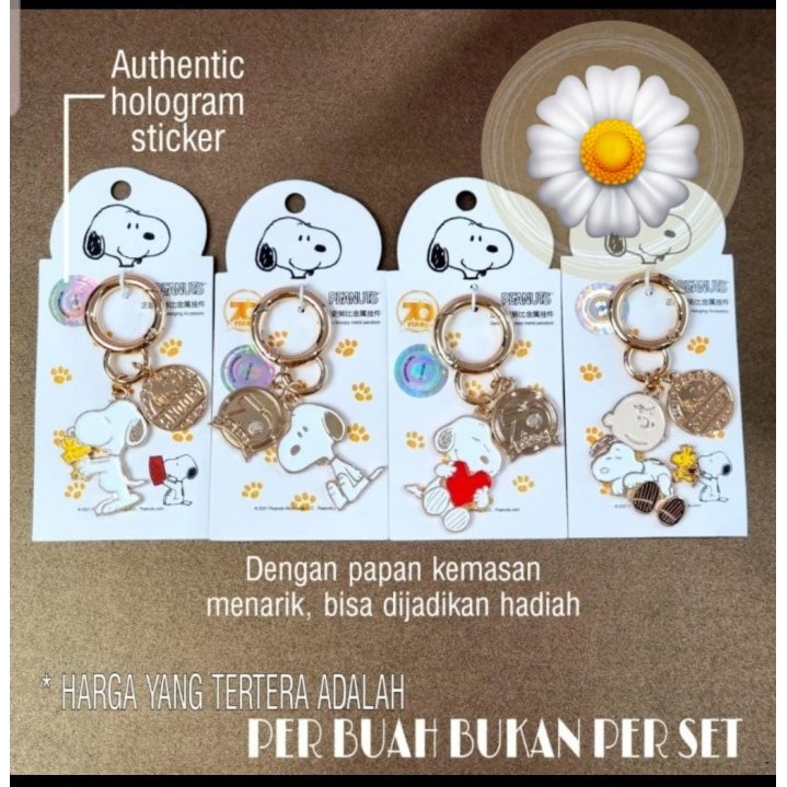 KEYCHAIN GANTUNGAN KUNCI AKSESORIS TAS ORIGINAL SNOOPY PEANUTS