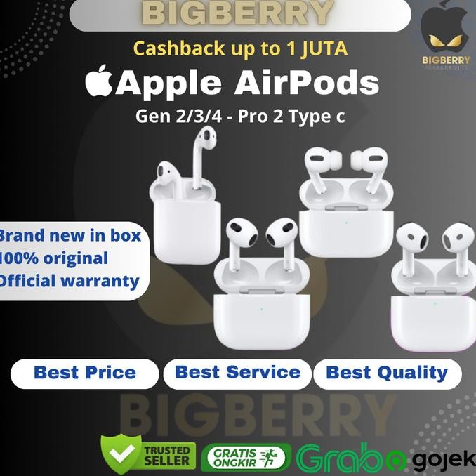 Resmi Apple Airpod Airpods 3 4 ANC Pro 2 Magsafe Type C USB C Original Terlaris