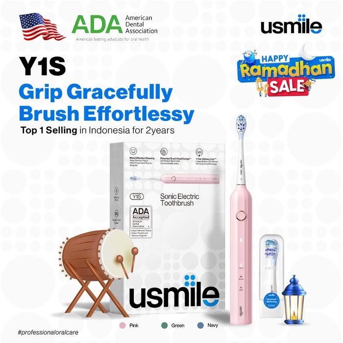usmile Y1S Sonic Electric Toothbrush Roman Column Design Rechargeable for Beginners Sikat Gigi