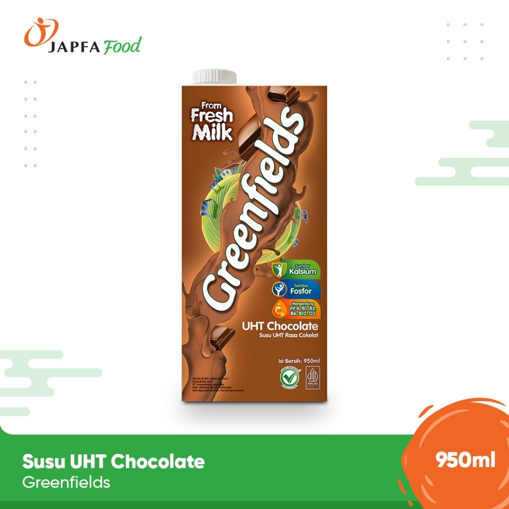 

Greenfields Susu UHT Chocolate / Cokelat 950ml - 100% Fresh Milk dari Greenfields Farm