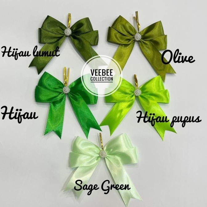 

Produk Unggulan] Pita susun 1 Monte seri Hijau/ Pita hias hampers ulang tahun wedding