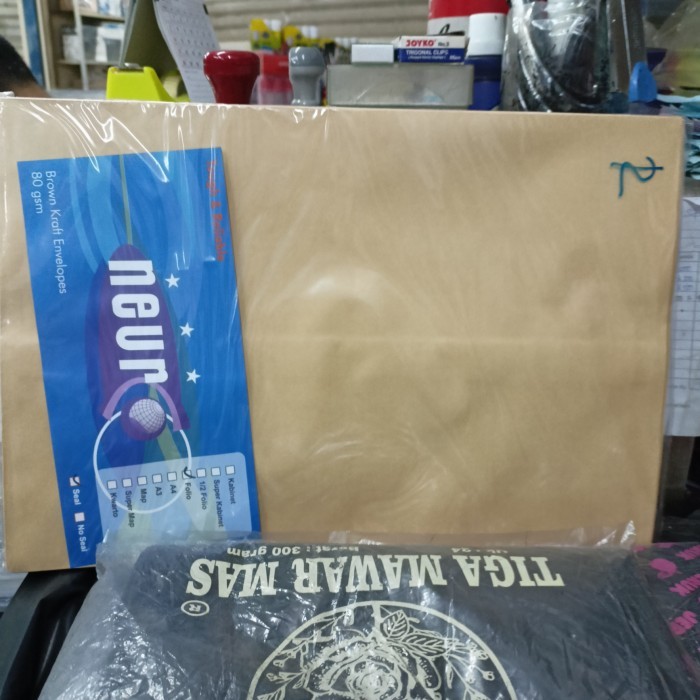 

Amplop Coklat F4 Seal/Perekat Per Pack Ready