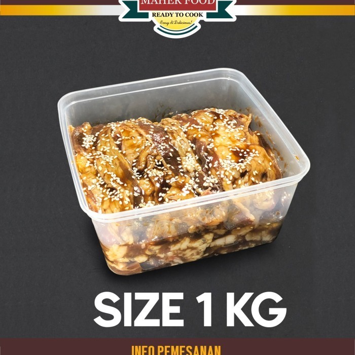 Beef Slice Marinated 1Kg + Thinwall Kosong / Daging Slice Marinasi 1Kg