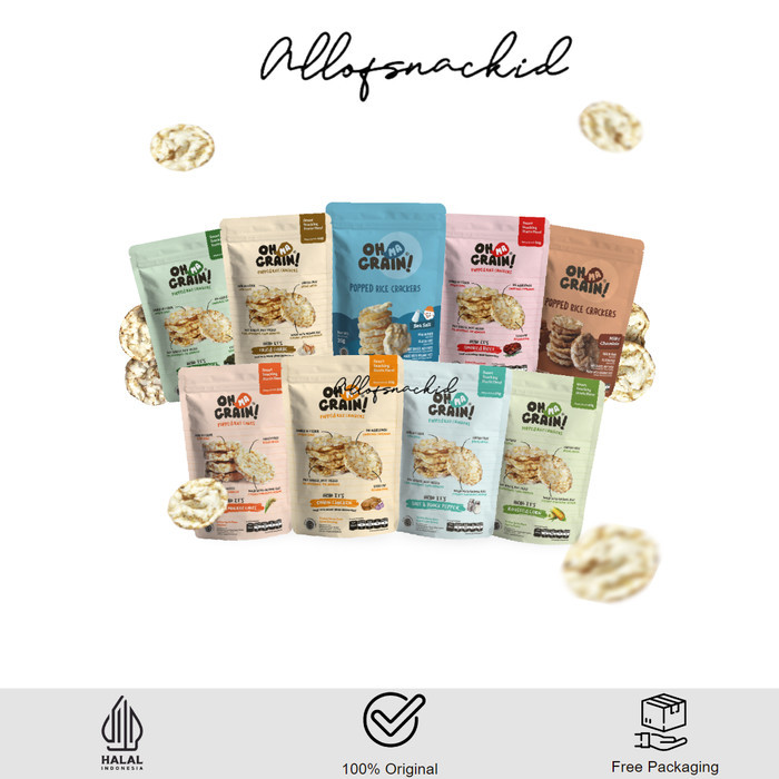 

TERBAIK Oh Ma Grain! SNACK DIET Keripik Beras Organik - Organic Brown Rice Cra