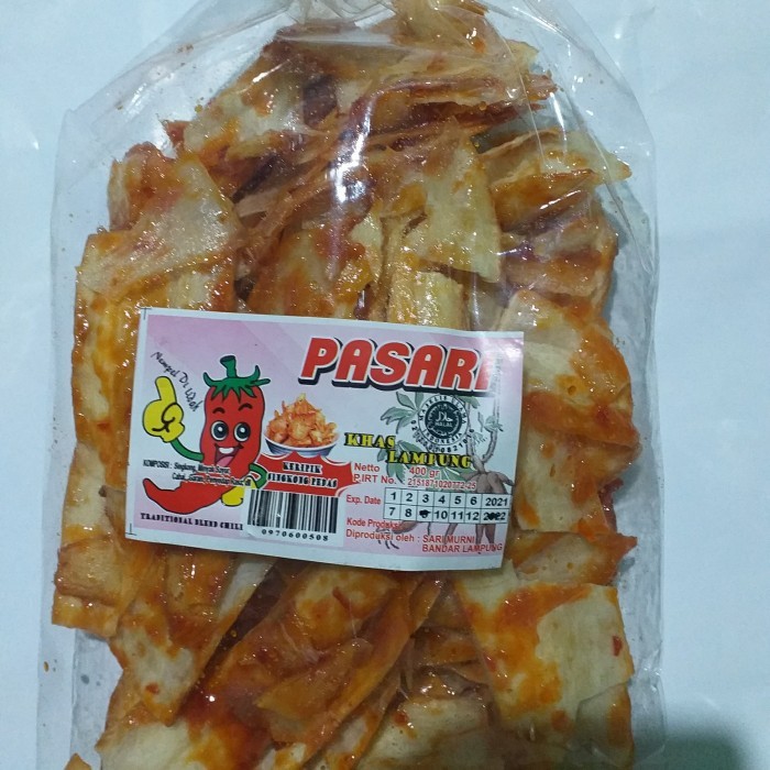 

GRATIS ONGKIR keripik singkong pedas balado pasari khas lampung,kripik pedas 400gr