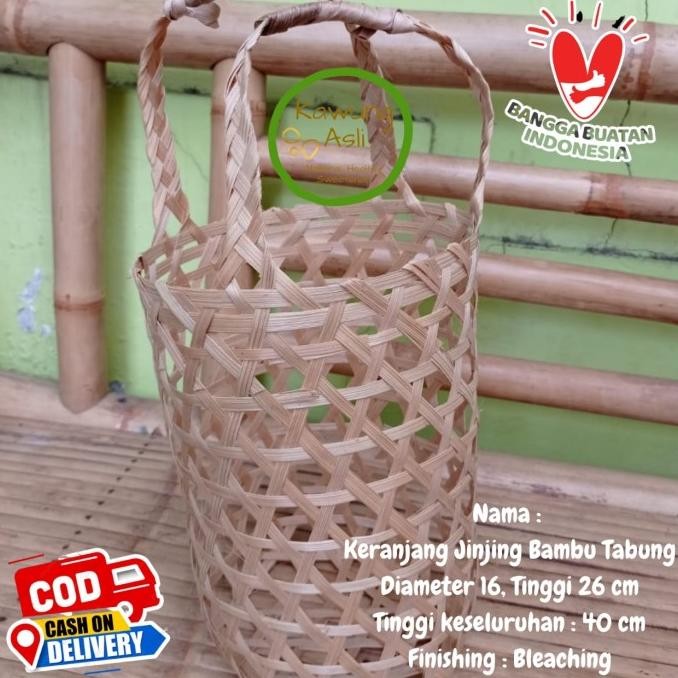 Kualitas terbaik] Tas Keranjang Anyaman Bambu Kemasan Untuk Botol Hampers Kantong Buah C