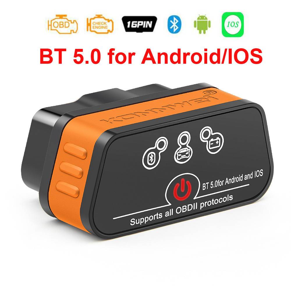 New Konnwei ELM327 V1.5 Bluetooth 5.0 OBD2 Scanner ELM 327 V1 5 OBDII Auto Car Diagnostic Tools ODB2