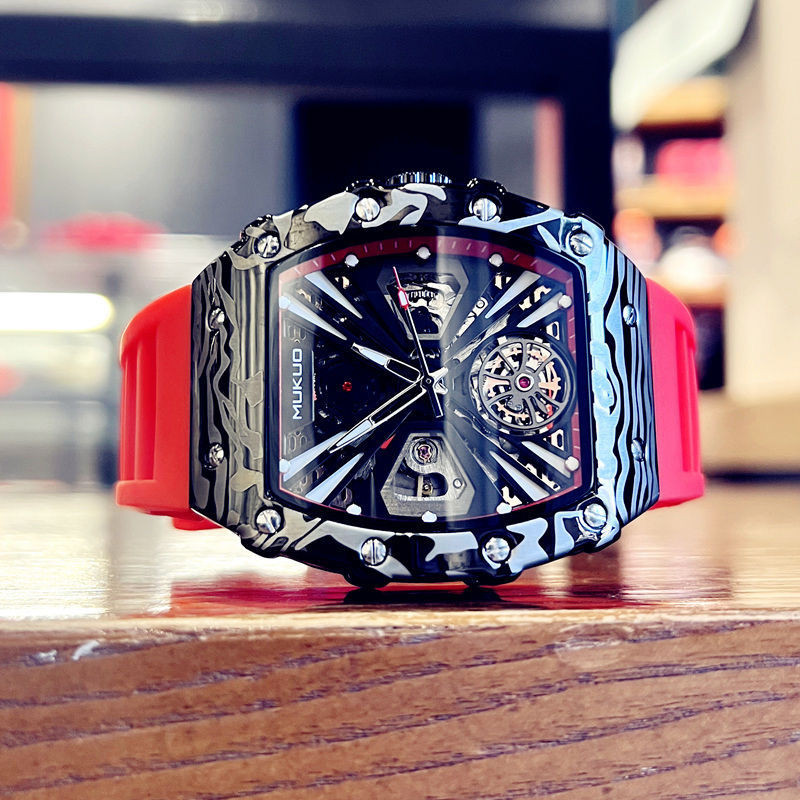 Jam Tangan Mekanis Otomatis Hollow Baru Tourbillon Jam Tangan Pria Tahan Air Bercahaya