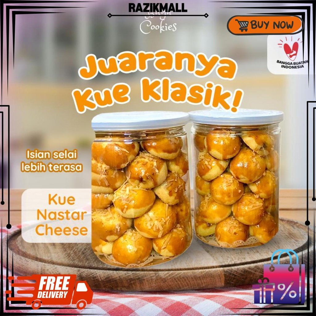 

Kue Kering Nastar Cheese 600Ml - Nastar Keju Enak Dengan Topping Cheese Cemilan Pop Can Kue Lebaran Homemade By Bayu Cookies D Gratis Ongkir