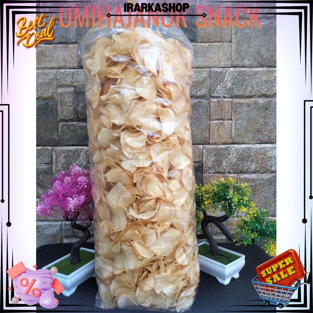 

(Gratis Ongkir) Kripik Singkong Asin 1000Gram Makanan Ringan Murah D Best Seller