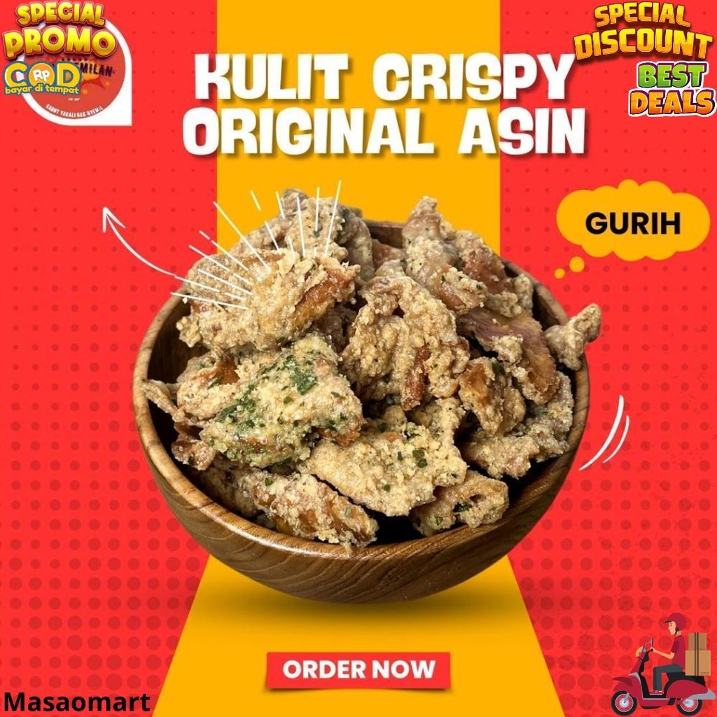 

Keripik Kulit Ayam Crispy Pedas Daun Jeruk 300Gr D Best Seller