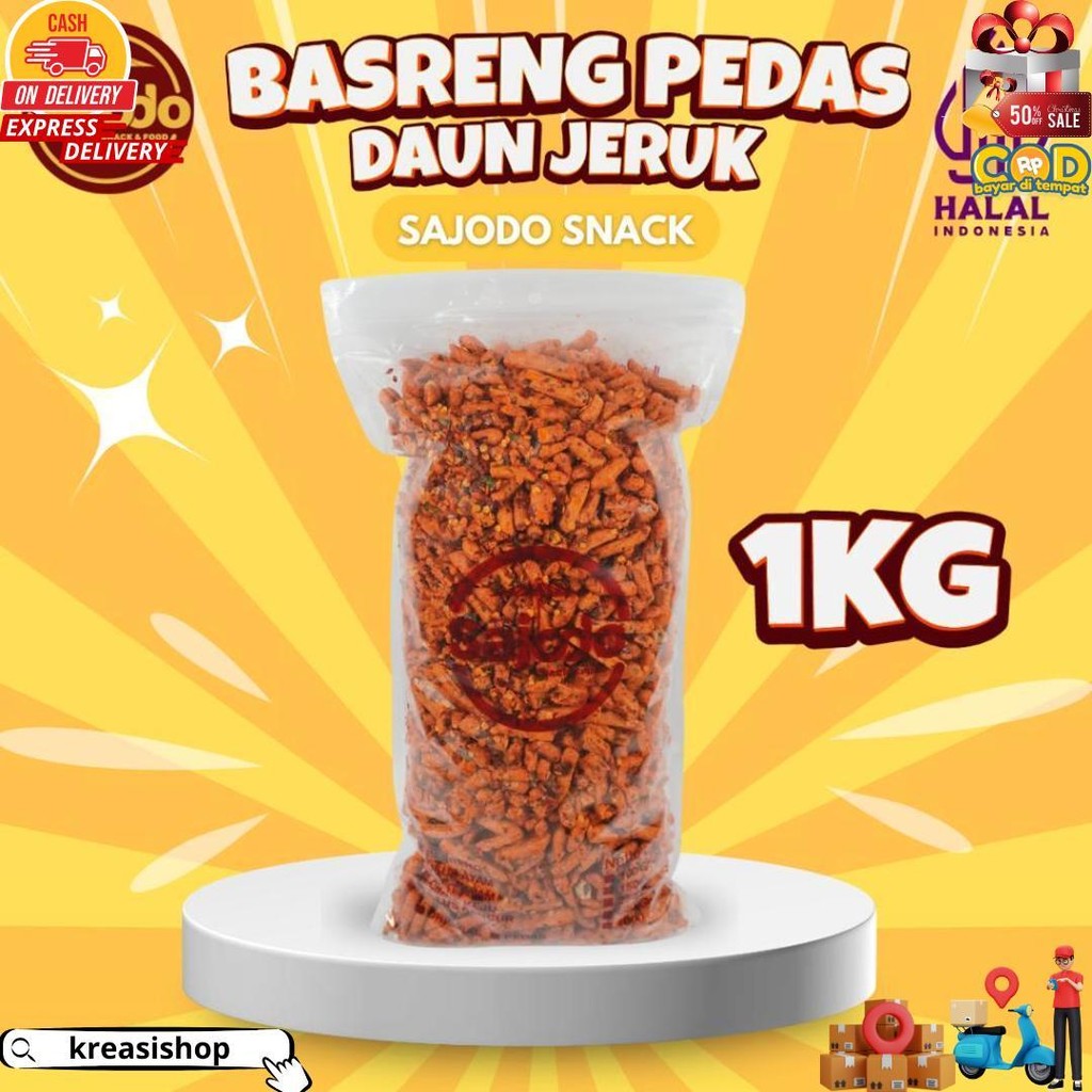 

[Flash Sale] Basreng Pedas Daun Jeruk Sajodo Snack - 1Kg D Termurah