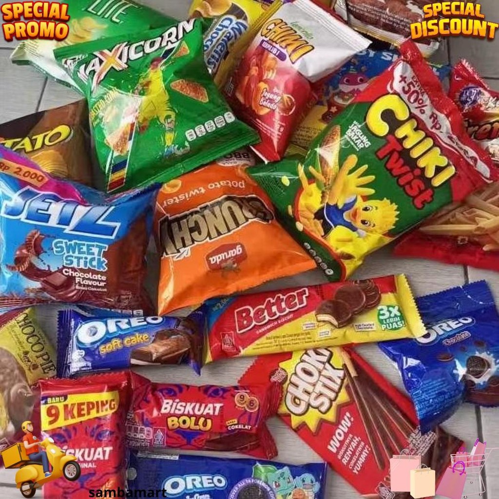

Aneka Snack / Jajan Murah - Paket Termurah Jajan 1 Paket Campur Mix Banyak Varian D Cod