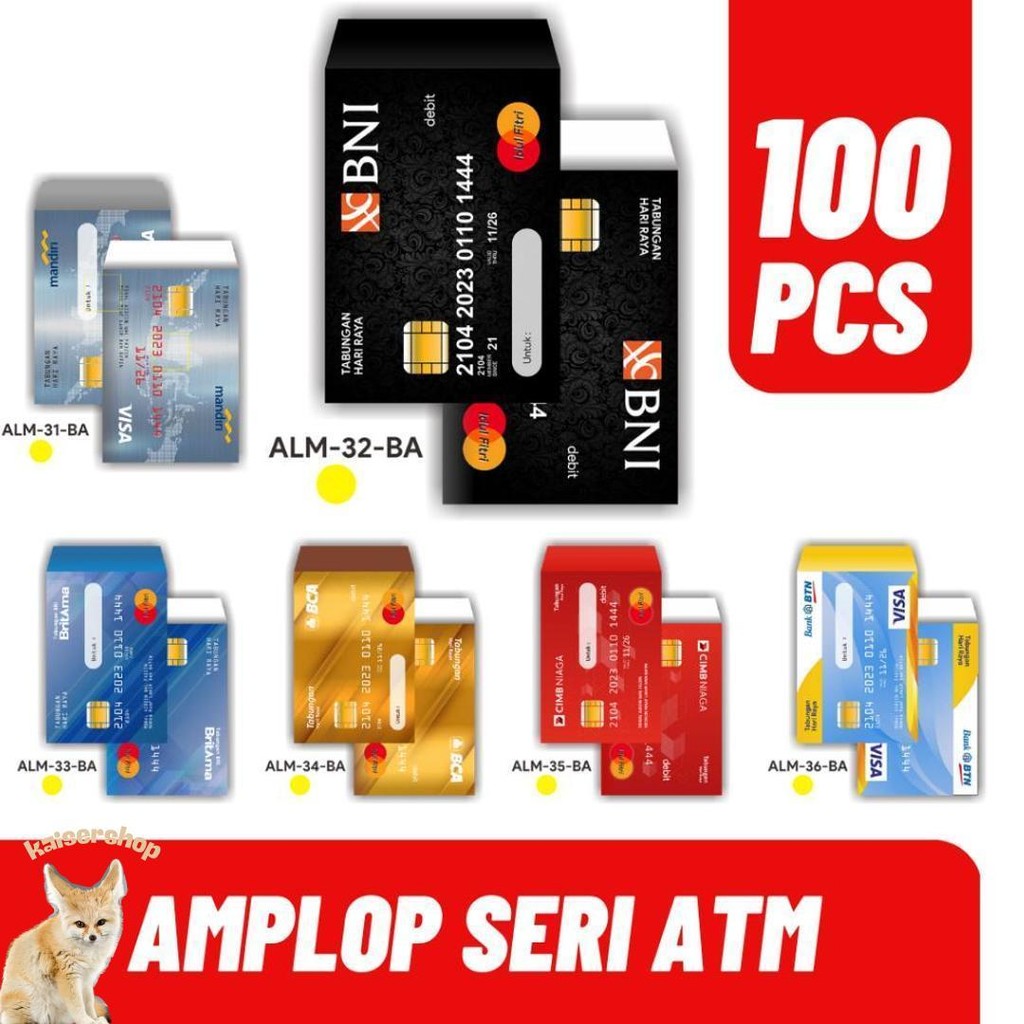 

Paket 100 Pcs Amplop Lebaran Seri Atm Kilat