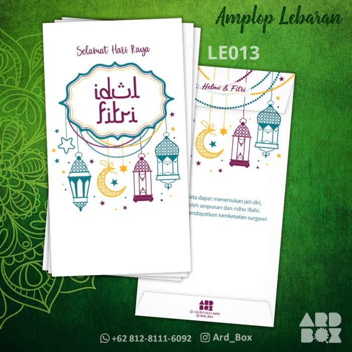 

New! Amplop Uang Custom Nama Angpao Lebaran Idul Fitri Murah Unik LE013 Lebaran