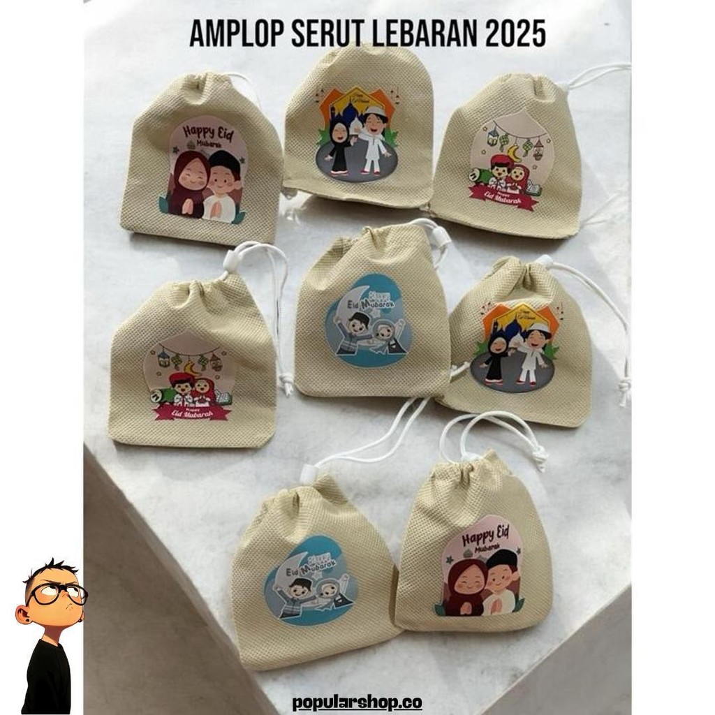 

(1 Pack 12 Pcs) Amplop Lebaran 2025 Serut Aesthetic Lucu Sale